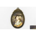 A 19th Century Signed Miniature Portrait