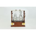 Modern Mahogany & Chrome Mounted Two Bot