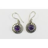 Hand Made Amethyst Drop Earrings, entire