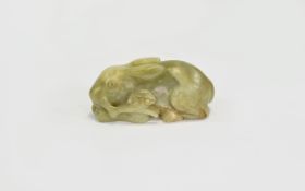 A Chinese Qing Dynasty Antique Jade Rabb