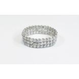 Silver Grey Fresh Water Pearl Three Row