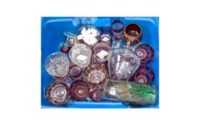 Mixed Lot of Glass Ware mainly cranberry