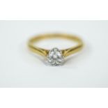 18ct Gold Set Single Stone Diamond Ring