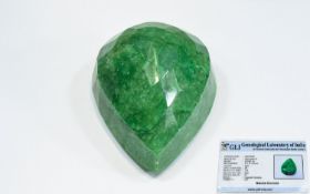 Natural Green Emerald Pear Mixed Cut. We