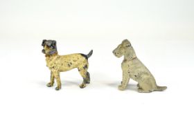 Two Cold Painted Miniature Dogs. 3 Inche