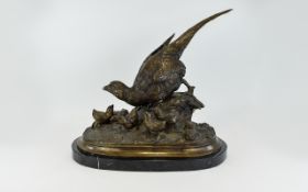 Large Bronze Effect Cast Metal Figure Of