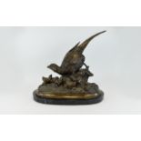 Large Bronze Effect Cast Metal Figure Of