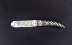 A Victorian Silver Handle and Mother Of