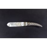 A Victorian Silver Handle and Mother Of