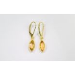 Citrine Marquise Drop Earrings, set in g