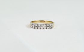 9ct Channel Set Diamond Ring, fully hall