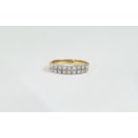 9ct Channel Set Diamond Ring, fully hall