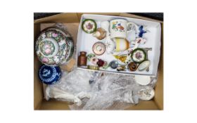 Mixed Lot Of Pottery And Collectables, Trinket Boxes,