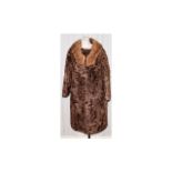 Vintage Musquash And Mink Collared Coat Ladies mid length coat with front patch pockets and blonde