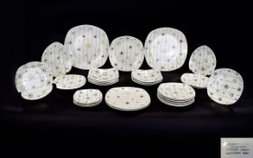 Midwinter Style Craft Part ( 33 ) Piece Dinner Service ' Fashion Shape ' Design. By Jessie Tait. c.