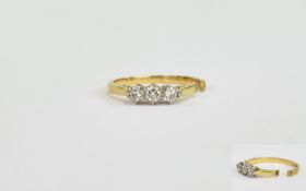 18ct Gold Set 3 Stone Diamond Ring, Diamonds Bright and Lively, Est 60 pts, Marked 750.