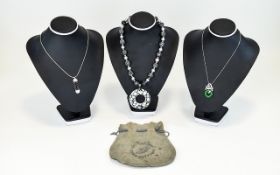 Collection Of Costume Jewellery To include three necklaces,