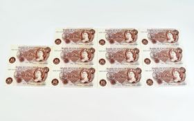 United Kingdom Bank of England Set of ( 11 ) 10 Shilling Bank Notes.