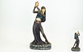 Art Deco Style Reproduction Resin Figure Stylised dancing female figure in the style of Romanian