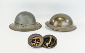 Military Interest WW1 Two British Helmets, Both With Leather Liners,