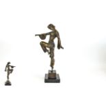 Art Deco Reproduction and Stylish Bronze Figure / Sculpture In The Style of Ferdinand Preiss '