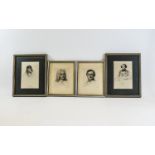 A Collection Of 4 Framed 19th Century Signed Engravings Of Famous People Of The Period Large Post