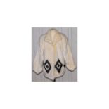 White Female Mink And Persian Lamb Ladies Jacket 3/4 length jacket in plush white mink with unusual