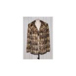 Vintage Rabbit Fur Jacket Ladies retro jacket in short boxy shape with side seam pockets and revere