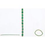 Emerald Tennis Bracelet, 7.5cts of oval cut Brazilian emeralds, set in a classic tennis bracelet