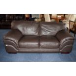 Two Seater Italian Leather Sofa Top quality pebbled nappa leather sofa of generous proportions.