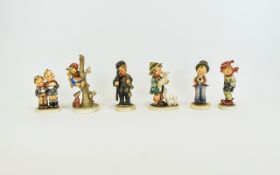 Hummel - Early Collection of Figures ( 6 ) In Total. Comprises 1/ Out of Danger. 2/ Boy with Flute.