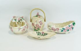Collection Of Maling Lustre Ware (7) pieces in total to include gondola form bowl, small basket,