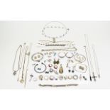Collection Of Mixed Silver Jewellery Approx 10 oz in weight to include 3 bangles, various rings,
