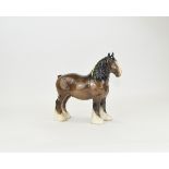 Beswick Horse Figure ' Shire Mare ' Model No 818. Designer A. Gredington. Height 8.5 Inches.