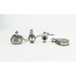 Antique Silver Bedouin Scent Bottles (4) in total (20 stone set 800 silver various designs and