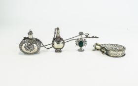 Antique Silver Bedouin Scent Bottles (4) in total (20 stone set 800 silver various designs and