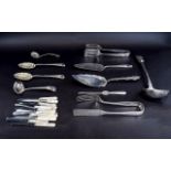 Collection Of Silver Plated Flatware Comprising Berry Spoons, Elkington Plate Serving Spoons,