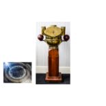 Maritime Interest Ships Binnacle Large binnacle, mounted on wood plinth with brass housing.