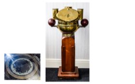 Maritime Interest Ships Binnacle Large binnacle, mounted on wood plinth with brass housing.