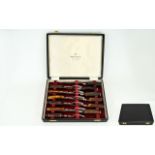 Harrison Bro & Houson Silversmith - Boxed Set of Quality Steak Knifes and Forks ( 12 ) Pieces.