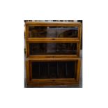 Globe Wernicke in the style of Three Tier Solicitors oak Case Bookcase with glass sliding panels ,