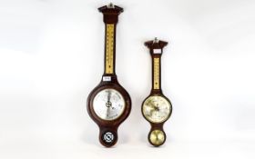 Barometers Two in total, each wall mounted,