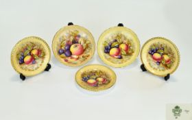 Aynsley ' Painted Fruit ' ( 5 ) Pieces.