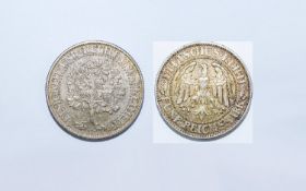 Germany 5 Reichsmark Date 1931 F High Grade Coin, From Detlev Holscher In Enger Germany - Please See