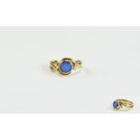 9ct Gold Blue Stone Set Dress Ring. Fully hallmarked, excellent quality.