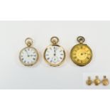 Antique 9ct and 10k Ladies Gold Open Faced Pocket / Fob Watches ( 3 ) In Total.