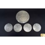 Christofle - France Set of Silver Plated Coasters ( 5 ) In Total. c.1950's - 1960's.
