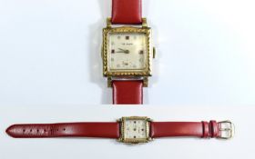 Royce Watch Co Gold Plated 1950's Period Mechanical Wrist Watch, Marked Delaware to Dial, Unadjusted