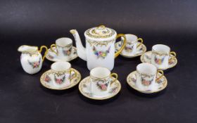 Coffee Service Delicate 1930's hand painted coffee service,