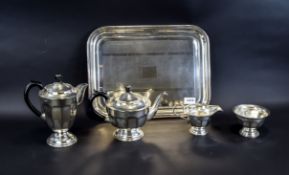 Sheffield Steel Tea And Coffee Service Early 20th century stainless steel serve ware to include